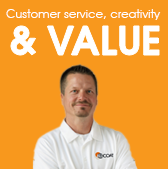 Customer service, creativity & VALUE